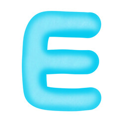  blue letter E