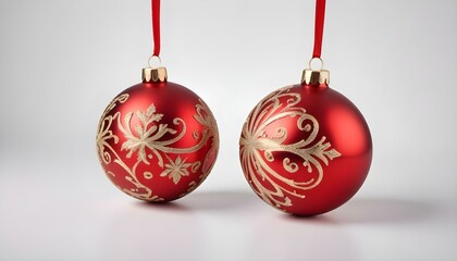 red christmas ball, isolated on white background