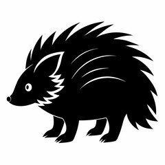 Porcupine Icon in Black Silhouette