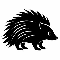 Porcupine Icon in Black Silhouette