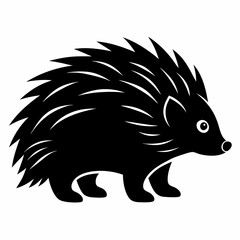 Porcupine Icon in Black Silhouette