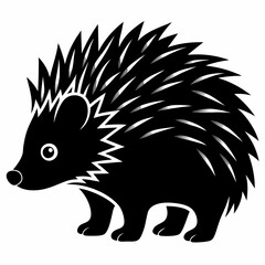 Porcupine Icon in Black Silhouette