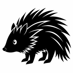 Porcupine Icon in Black Silhouette