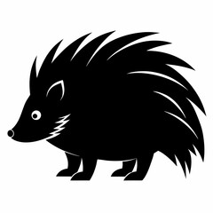 Porcupine Icon in Black Silhouette