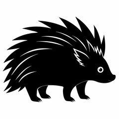 Porcupine Icon in Black Silhouette