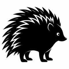 Porcupine Icon in Black Silhouette
