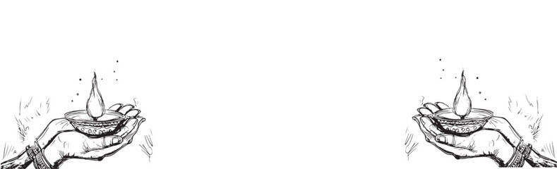 Happy Diwali. graphic of Diya lantern. Indian festival of lights.