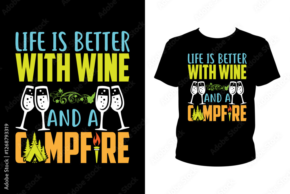 Fototapete life is better with wine and a campfire - art files for cricut and silhouette. you can edit them wit