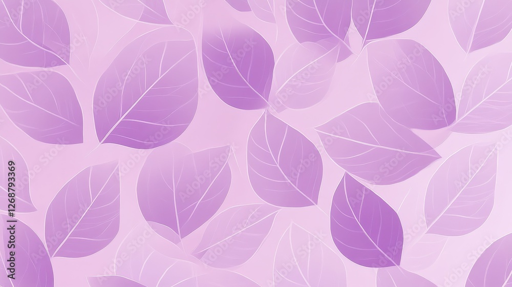 Poster lavender minimalist pattern showcasing delicate leaves with gentle tones and subtle details for sere
