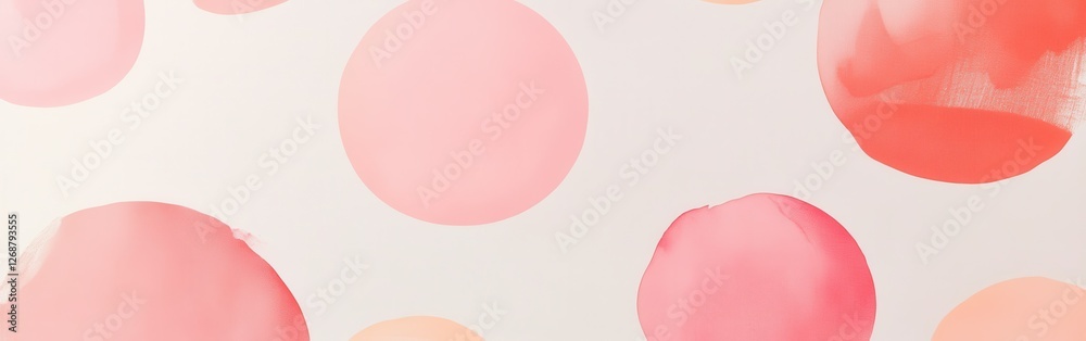 Aufkleber minimalist composition featuring soft pink watercolor circles on a light background arranged in an a