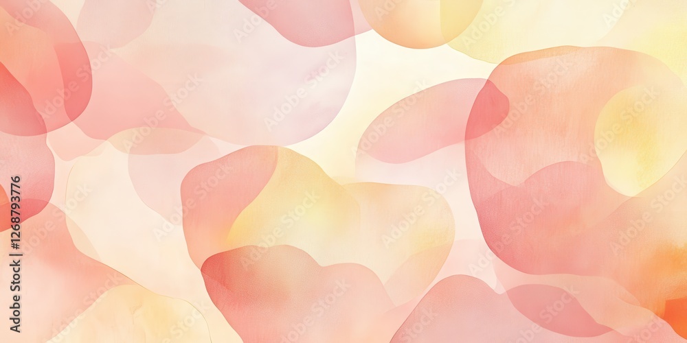 Poster floral-inspired abstract texture in soft pink and yellow tones creating a gentle and serene atmosphe