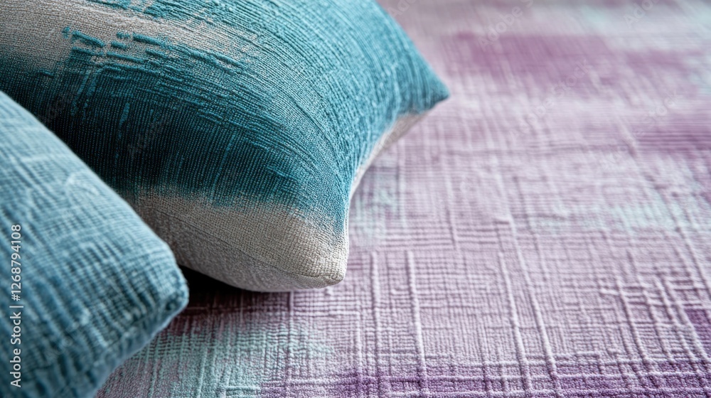 Aufkleber Elegant layers of muted teal pencil strokes create a serene visual experience in a tranquil setting