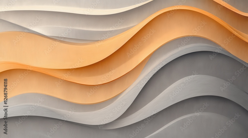 Poster elegant gradient of pencil strokes in a repeating wave pattern featuring warm tones and cool shades