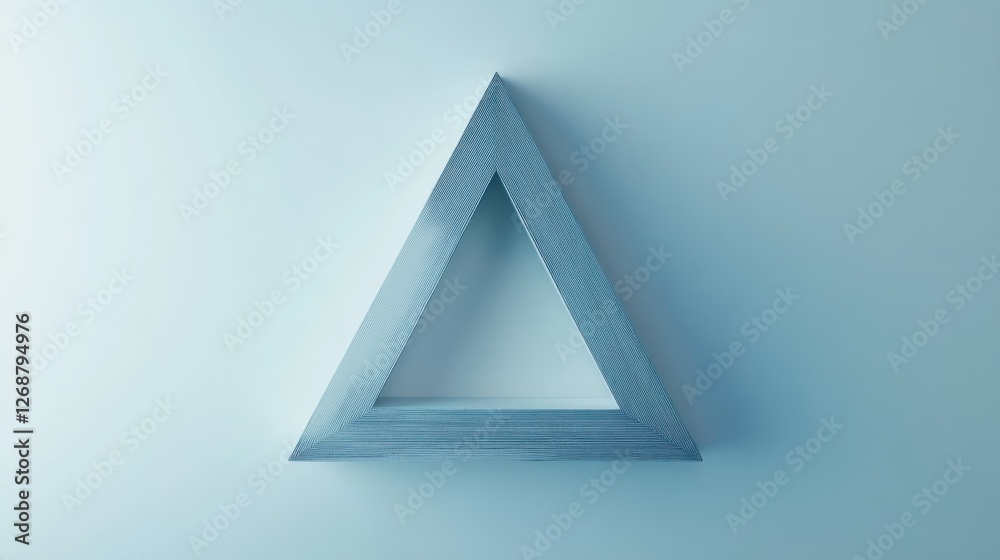 Poster abstract representation of a triangular shape on a clean white canvas background