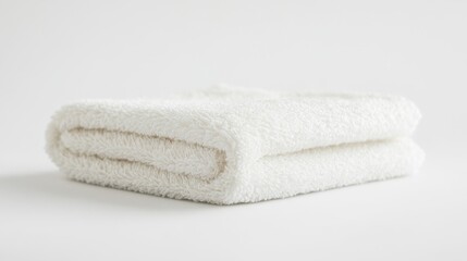 Soft White Towel on Isolated White Background for Checklist Purposes
