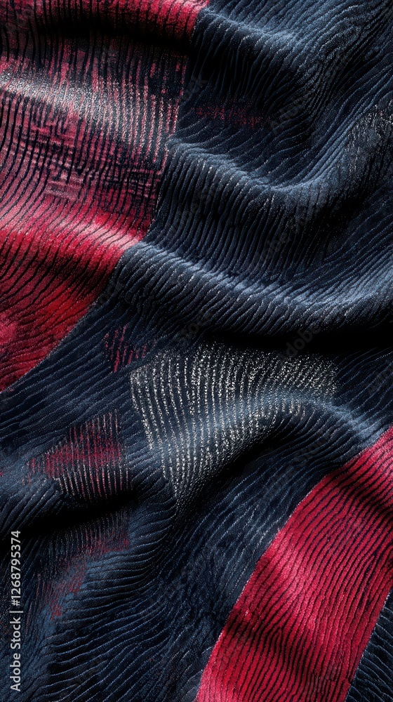 Leinwandbilder bold textured abstract patterns in navy and red create striking visual interest for contemporary des