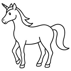 Stylized Unicorn Outline Graphic