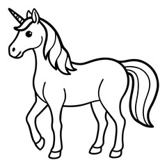 Stylized Unicorn Outline Graphic
