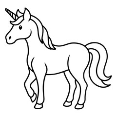 Stylized Unicorn Outline Graphic