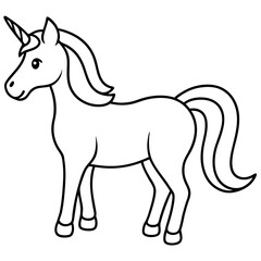 Stylized Unicorn Outline Graphic