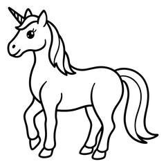 Stylized Unicorn Outline Graphic