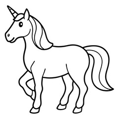 Stylized Unicorn Outline Graphic
