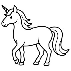 Stylized Unicorn Outline Graphic