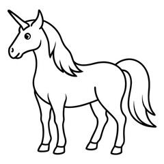 Stylized Unicorn Outline Graphic