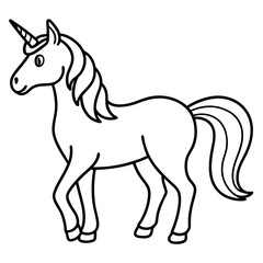 Stylized Unicorn Outline Graphic