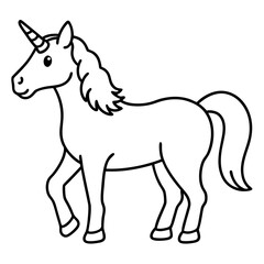 Stylized Unicorn Outline Graphic