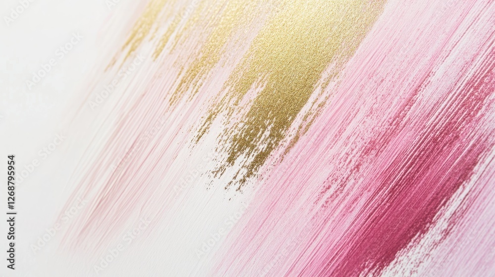Poster abstract gradient pencil strokes creating vibrant textures with golden highlights on a white backgro