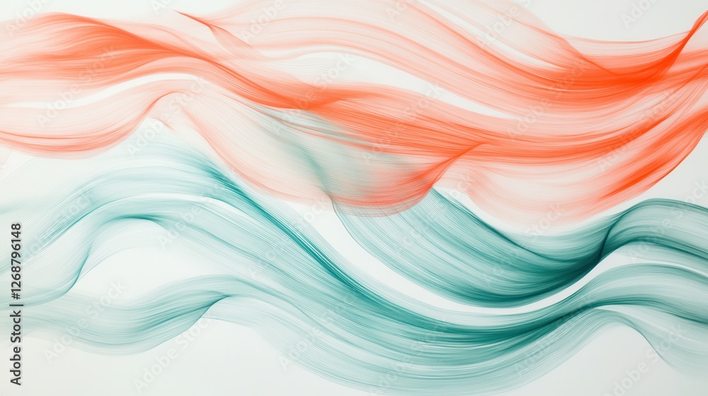 Poster Dynamic composition of abstract pencil strokes showcasing vibrant colors and flowing forms