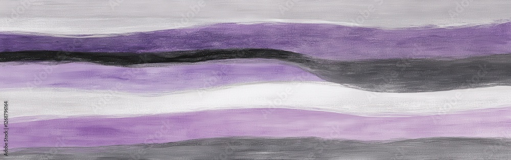 Poster abstract pencil strokes create dynamic gray and purple waves in a minimalist design