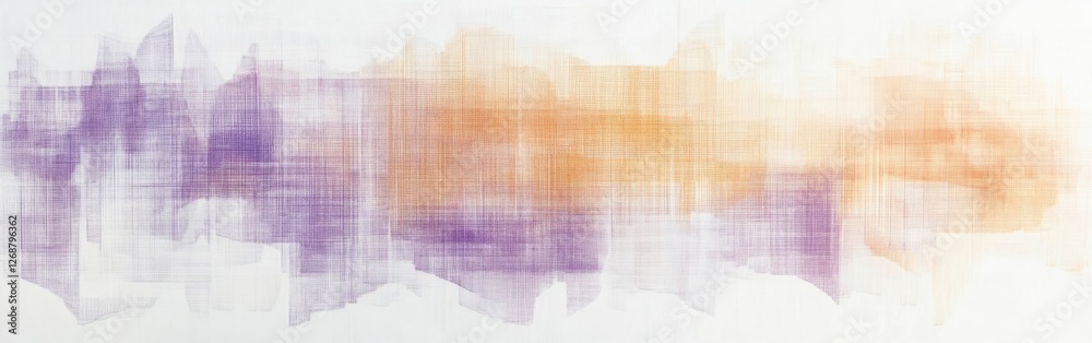 Poster Abstract background of pencil strokes blending violet and orange hues creating a calm atmosphere for creative projects