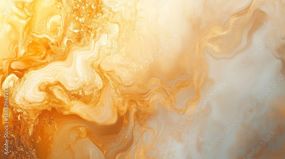 Poster Subtle and warm abstract gradient composition in pastel amber evokes tranquility and elegance in a modern setting
