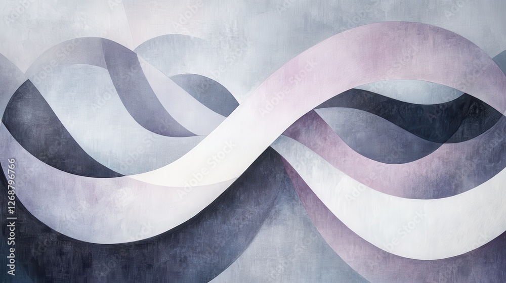 Leinwandbilder Curved shapes create flowing patterns in muted gray tones with subtle variations and textures
