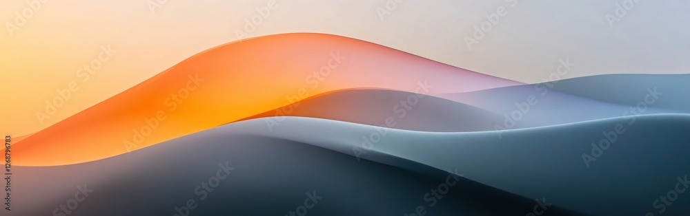 Aufkleber Smooth gradient in vibrant warm and cool tones creating an abstract background with gentle curves and waves