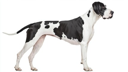 Great Dane Standing Proud on White Background Isolated Image