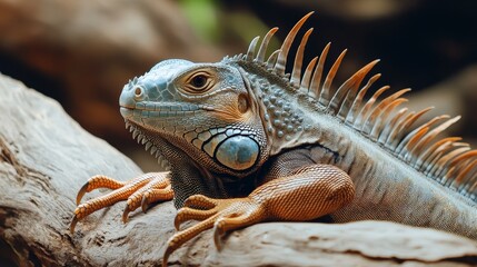 Naklejka premium Detailed Iguana Portrait Isolated on White Background for Stock Use