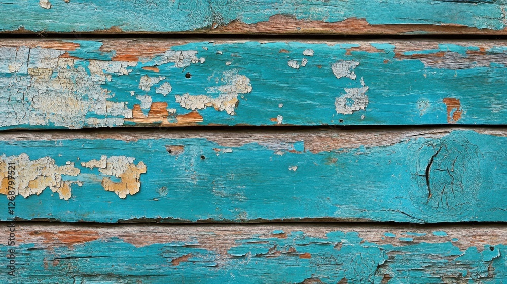 Poster weathered teal wood texture reveals layers of history and character in rustic settings