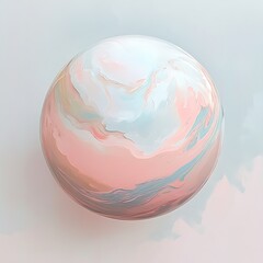 A beautifully designed abstract sphere featuring soft pastel colors that blend harmoniously, ideal for backgrounds, digital art, and modern design projects.