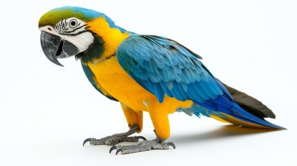 Vibrant Parrot Isolated on White Background with Detailed Features