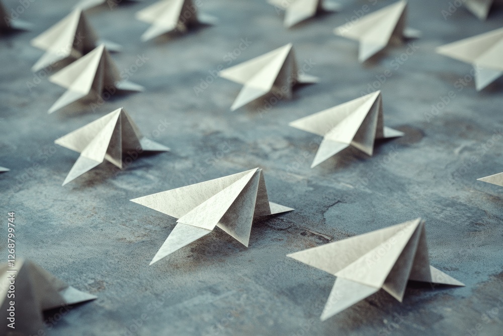 Leinwandbilder creative minds take different paths with paper planes pointing in all directions promoting innovatio