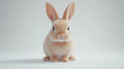 Cute Isolated Rabbit on White Background for Creative Projects