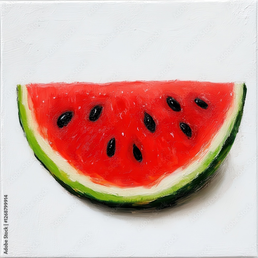Aufkleber slice of fresh watermelon on a white background showcasing its vibrant colors and texture perfect fo