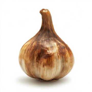 Roasted garlic bulb with golden brown exterior highlighting a flavorful addition to culinary dishes