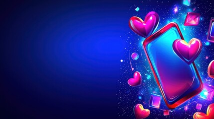Vibrant Mobile Design with Hearts and Gems for Engagement