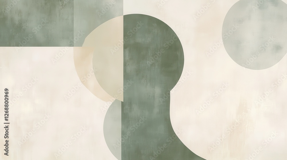 Leinwandbilder serene abstract composition with soft shapes and calming colors evoking tranquility and balance in a
