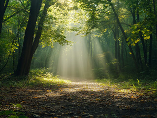 Naklejka premium morning in the forest