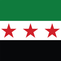 Flag of Syria. Syria square flag icon digital vector illustration